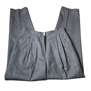 Geiger Men's W30 Pleated Wool Dress Pants Black Austria Slim Tapered